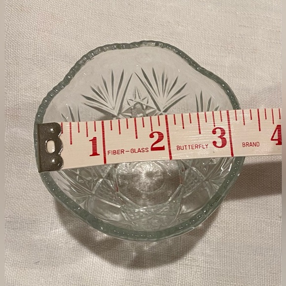 Vintage 2 PineCut Collection Crystal Cut Glass Candle Holder/Nut Bowl/ice cream - Picture 6 of 6
